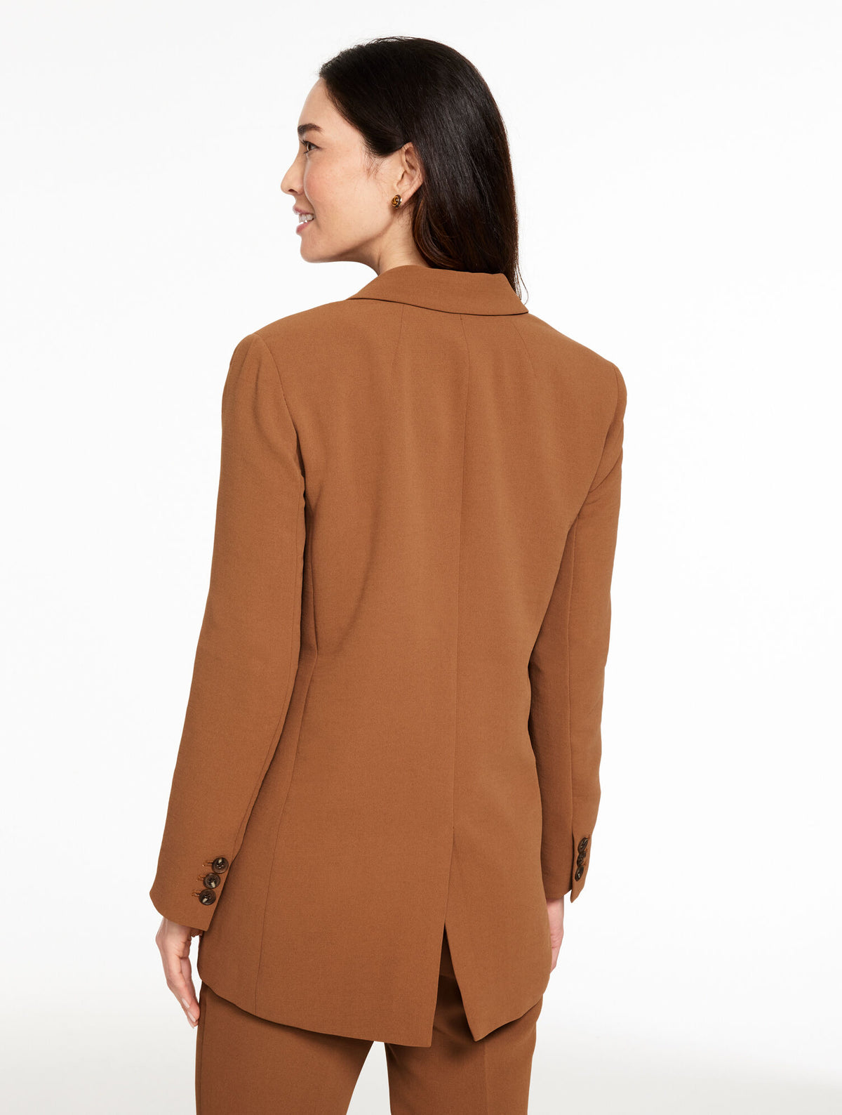 Talbots POLISHED CREPE SINGLE BUTTON BLAZER
