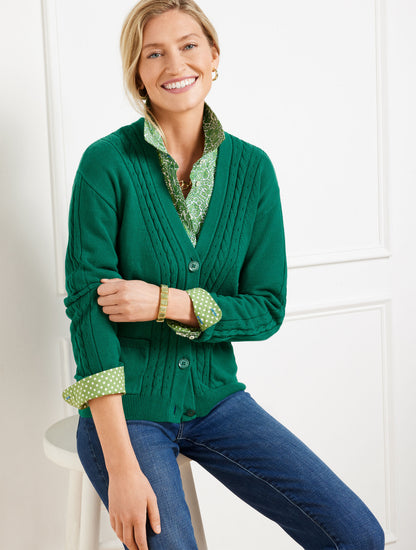 Talbots CABLE KNIT V-NECK CARDIGAN