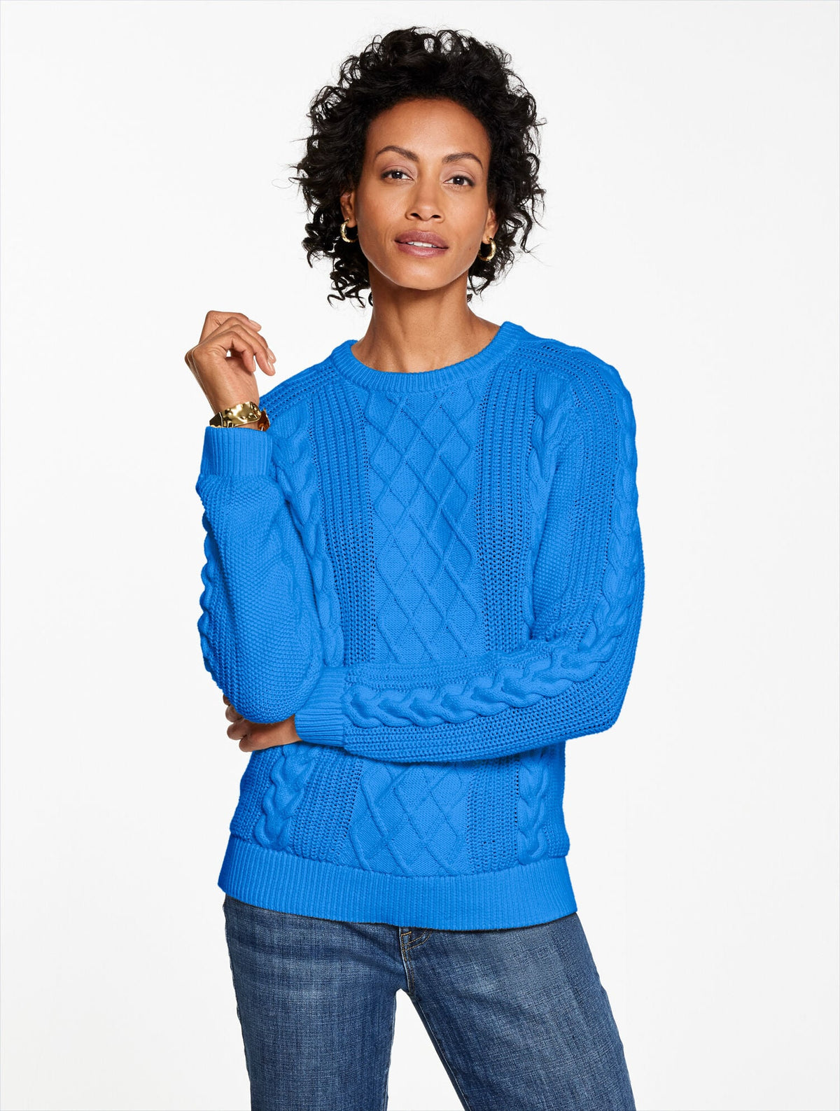 Talbots CABLE KNIT CREWNECK SWEATER