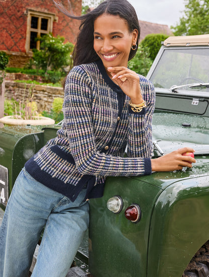 Talbots SPARKLE TWEED CREWNECK CARDIGAN