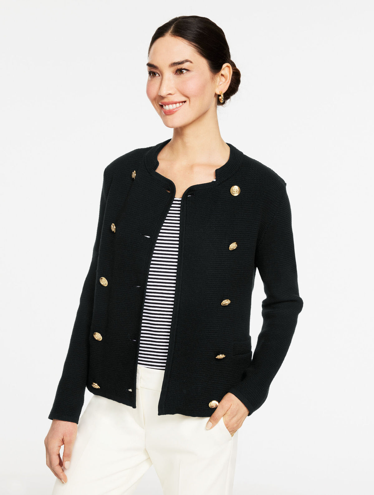 Talbots TEXTURE STITCH DOUBLE BREASTED JACKET