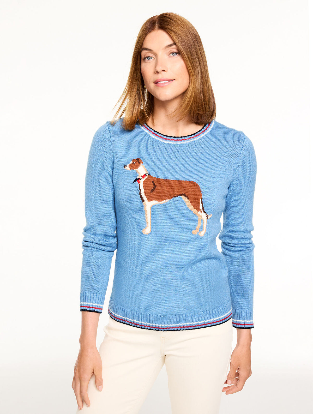 Talbots CREWNECK SWEATER - WHIMSY DOG