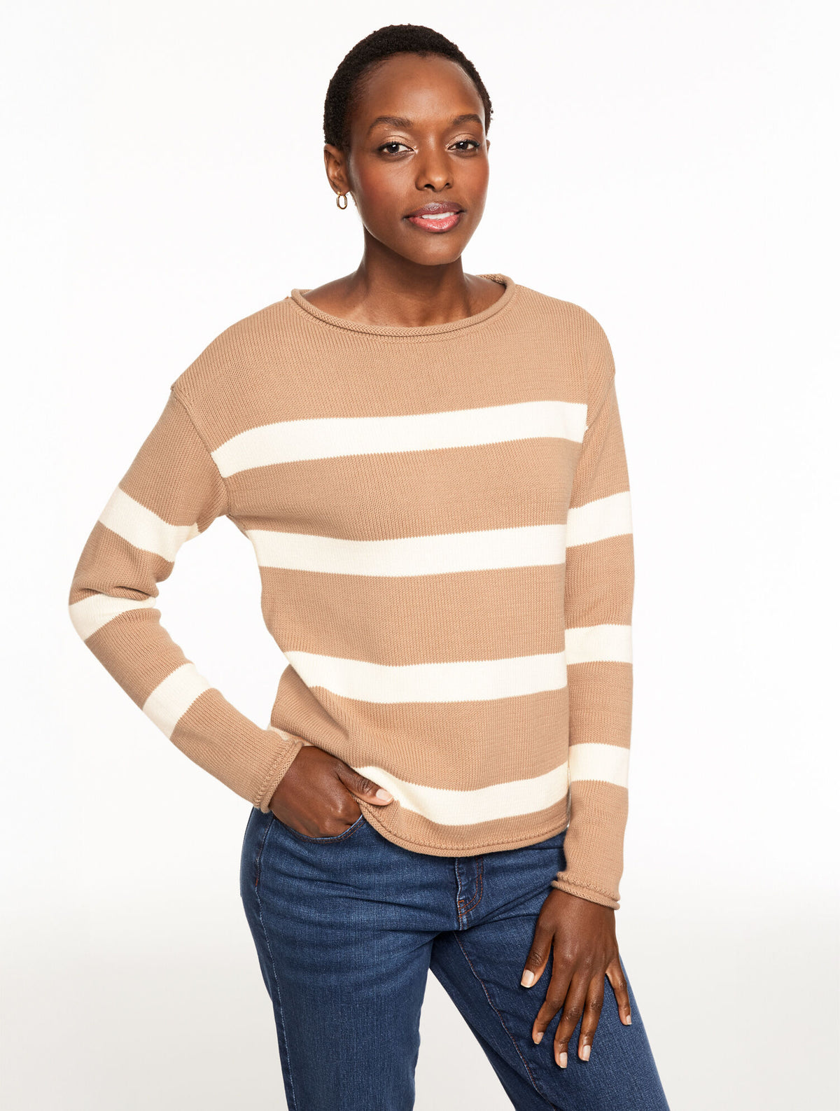 Talbots ROLL NECK SWEATER - STRIPE