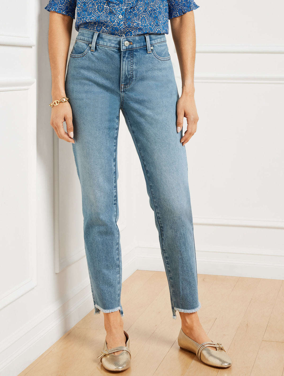 Talbots SLIM ANKLE STEP HEM JEANS - MAREA WASH