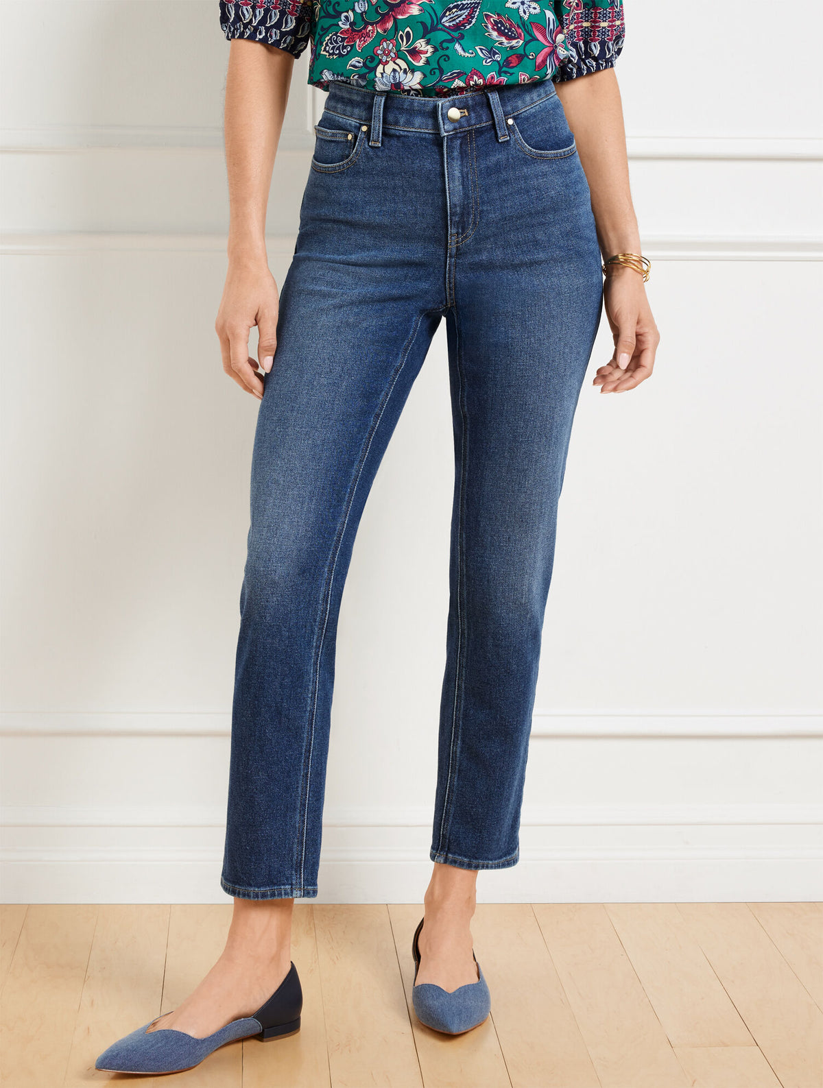 Talbots SLIM STRAIGHT ANKLE JEANS - PENELOPE WASH