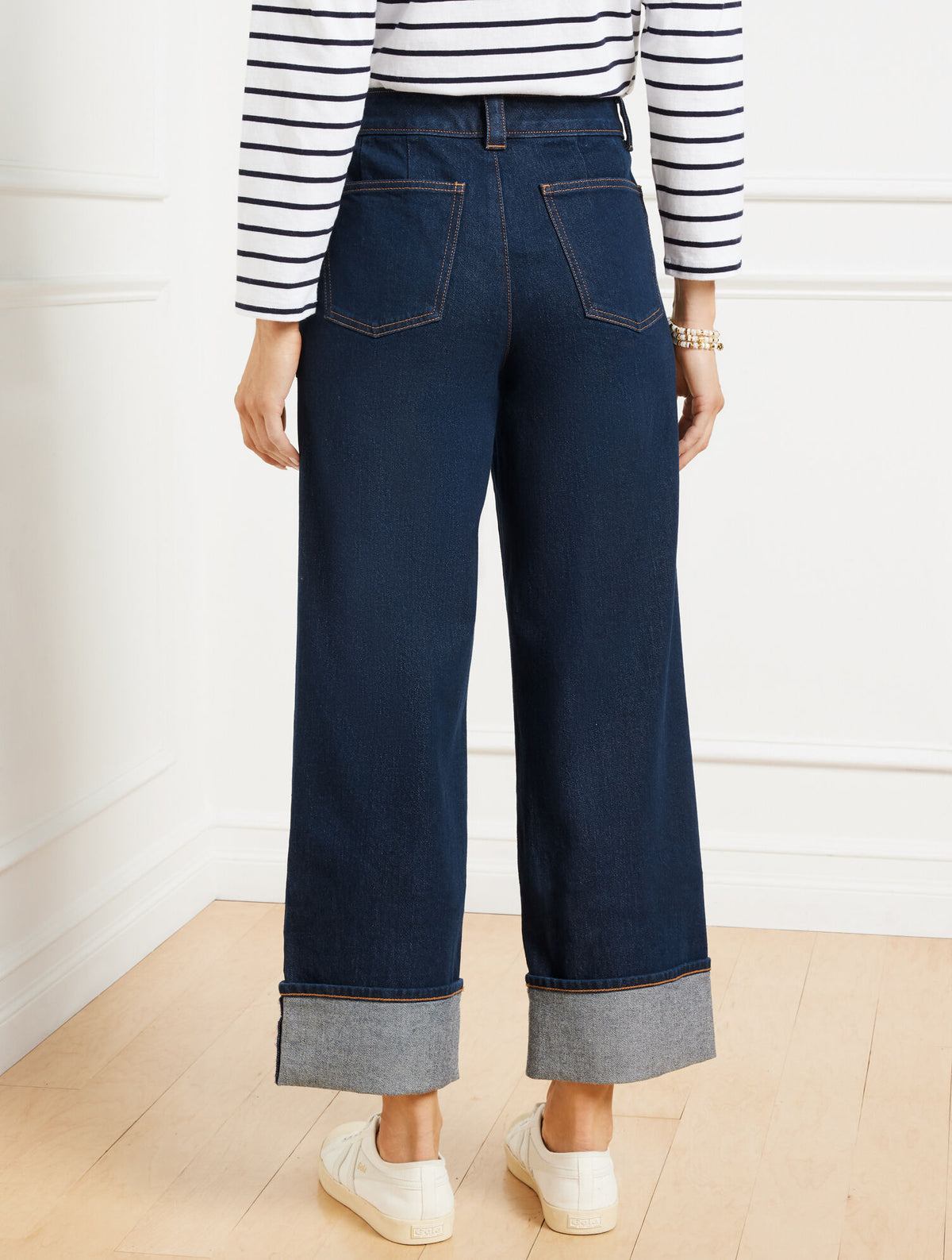 Talbots STRAIGHT ANKLE CUFF JEANS - WARREN WASH
