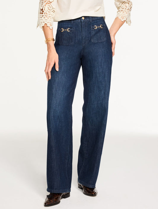 Talbots RELAXED TROUSER JEANS - WELLINGTON WASH