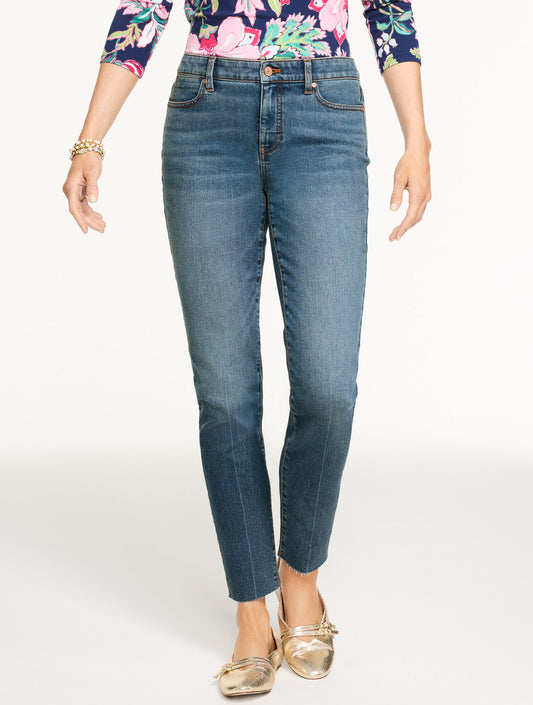 Talbots SLIM ANKLE RAW HEM JEANS - ROSLYN WASH - CURVY FIT