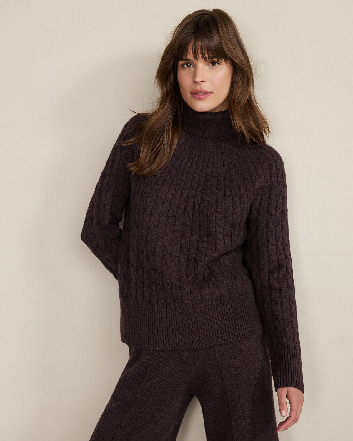 Talbots ORGANIC COTTON BLEND GRADIENT CABLE SWEATER