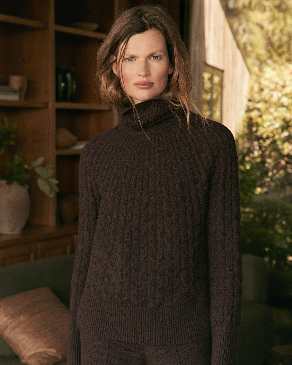 Talbots ORGANIC COTTON BLEND GRADIENT CABLE SWEATER