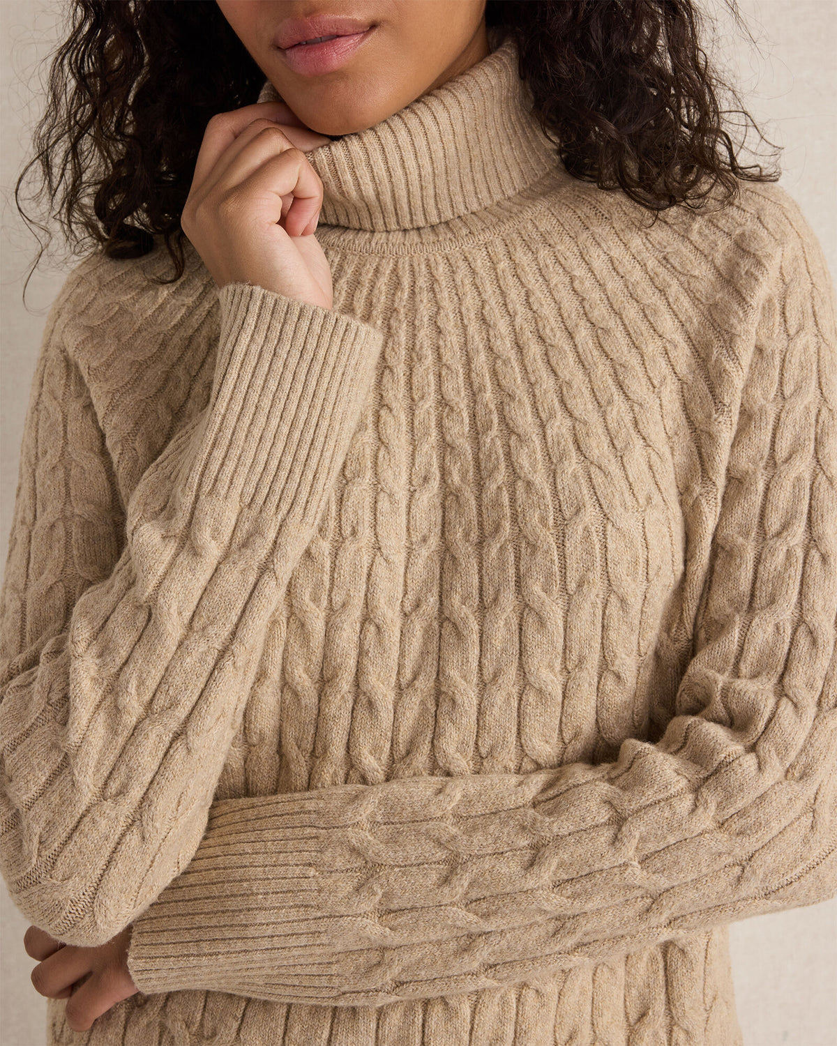 Talbots ORGANIC COTTON BLEND GRADIENT CABLE SWEATER
