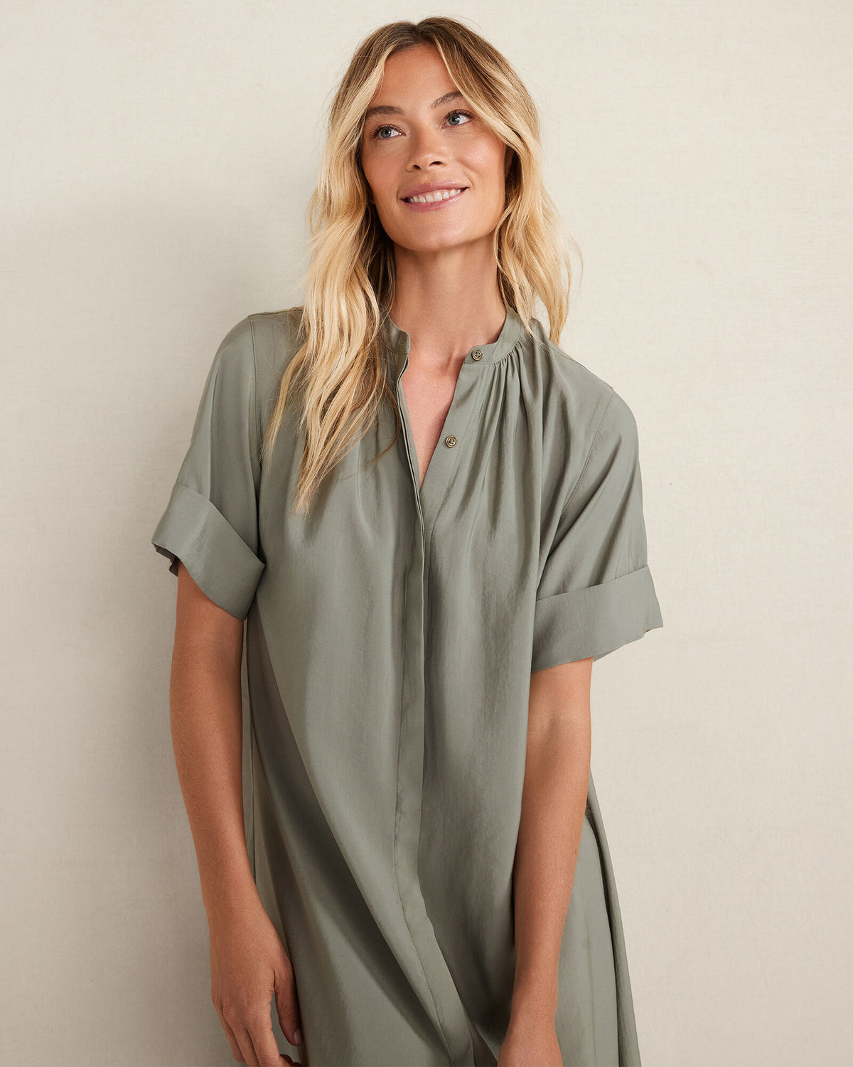 Talbots LUXE MODAL SHORT SLEEVE MIDI DRESS