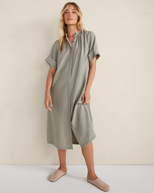 Talbots LUXE MODAL SHORT SLEEVE MIDI DRESS