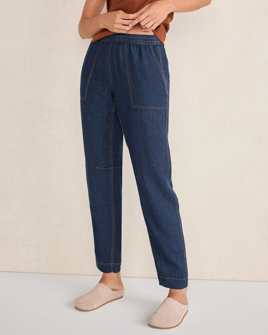 Talbots LINEN BARREL LEG PANTS