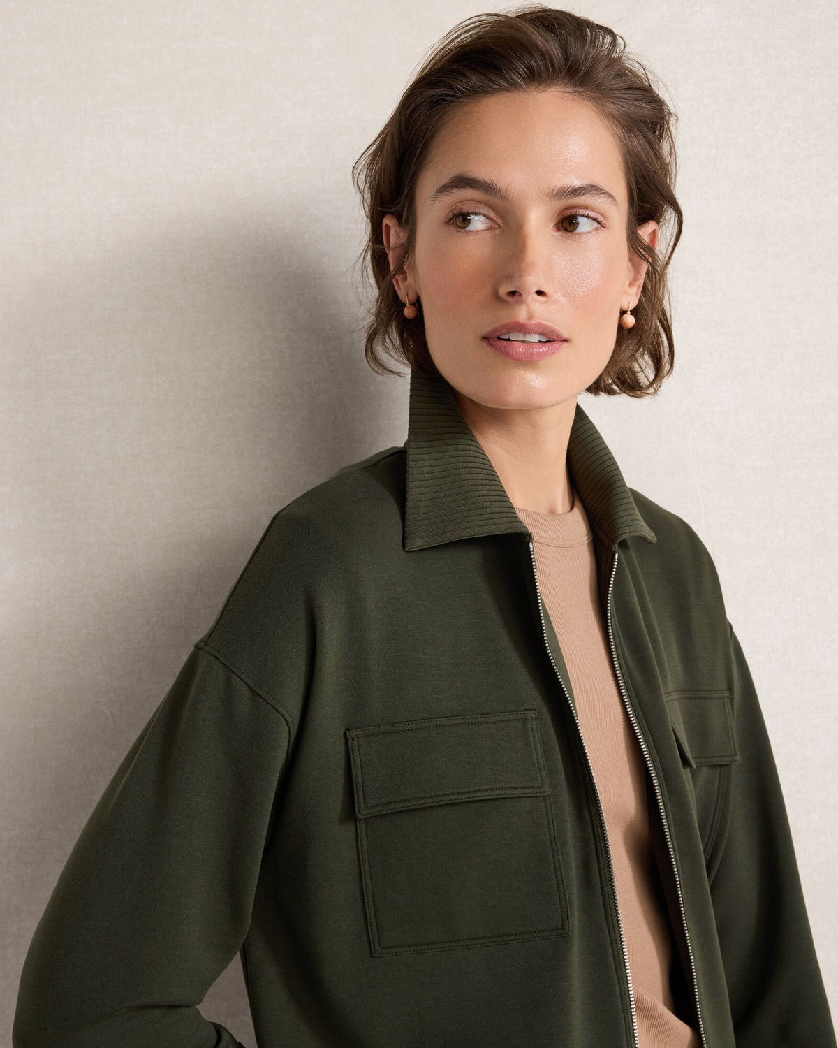 Talbots FLEECE COLLARED JACKET