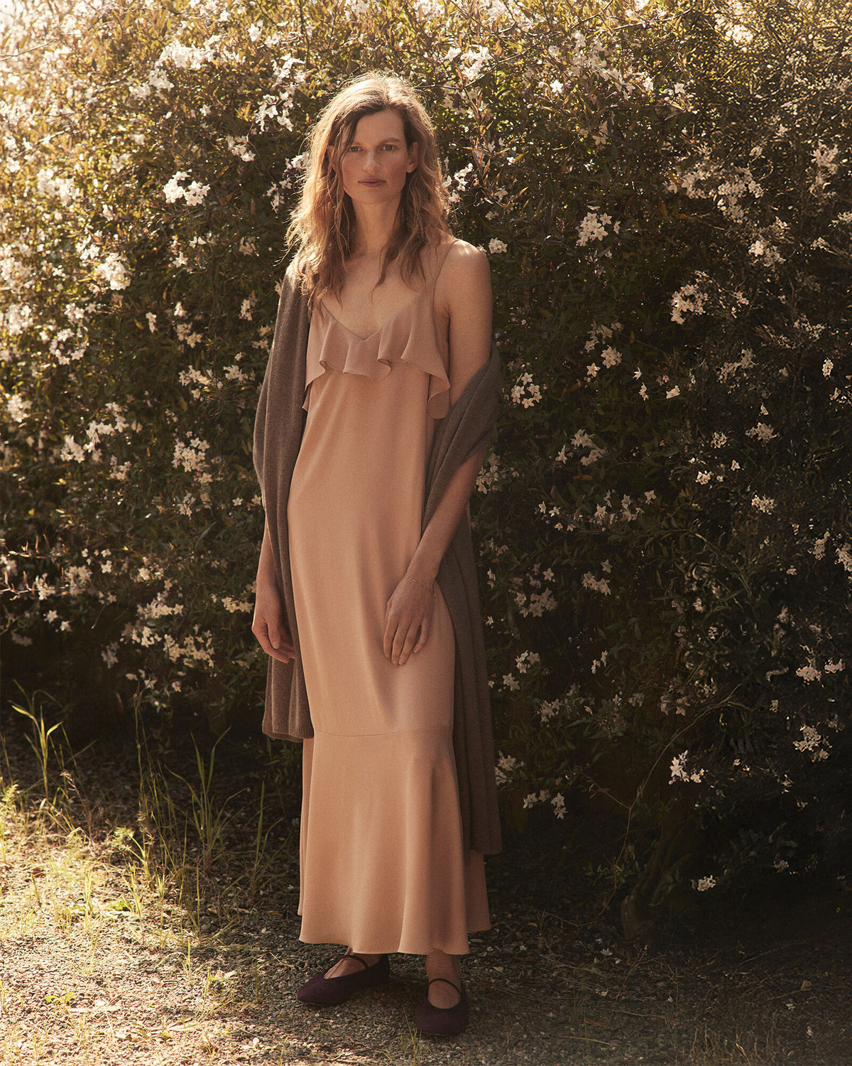 Talbots GEORGETTE FLOUNCE MAXI DRESS