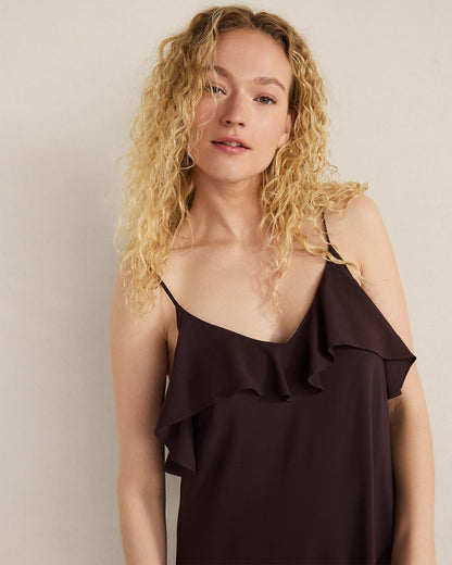 Talbots GEORGETTE FLOUNCE MAXI DRESS