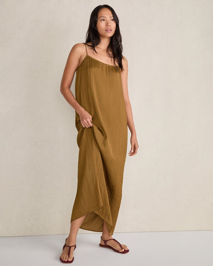 Talbots SILKY PLEATED MAXI DRESS
