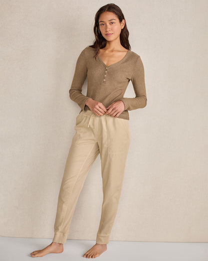 Talbots BRUSHED RIB KNIT LONG SLEEVE HENLEY