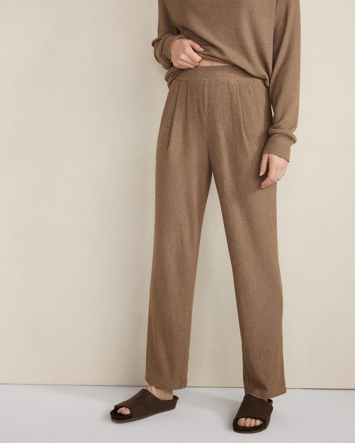 Talbots BRUSHED RIB KNIT TAPERED PANTS