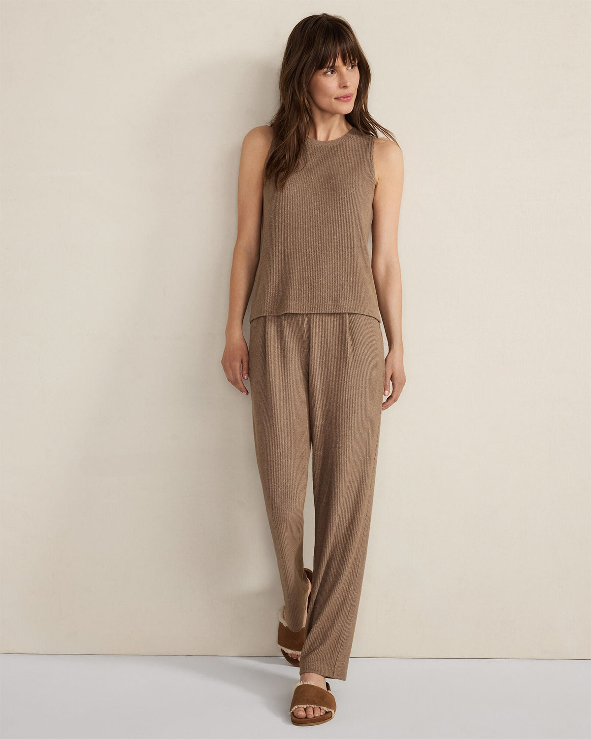 Talbots BRUSHED RIB KNIT TAPERED PANTS