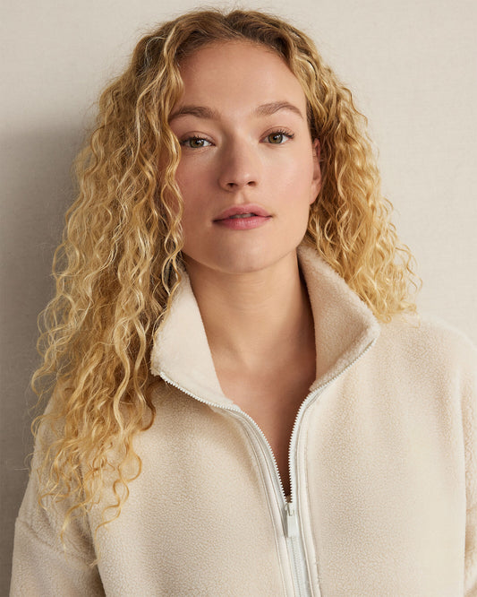 Talbots FAUX SHERPA HALF ZIP PULLOVER