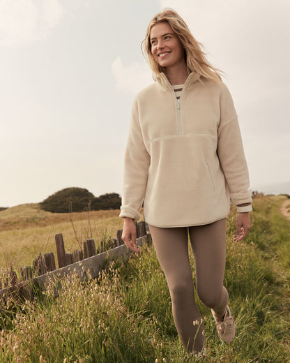 Talbots FAUX SHERPA HALF ZIP PULLOVER