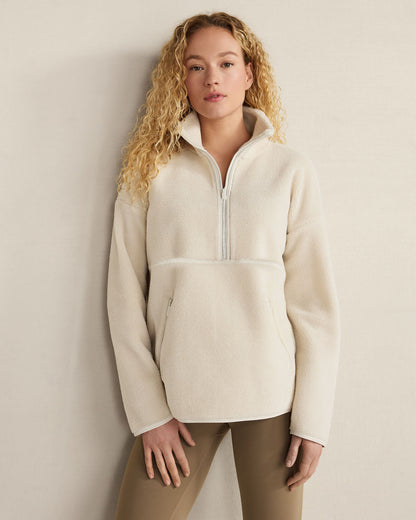 Talbots FAUX SHERPA HALF ZIP PULLOVER
