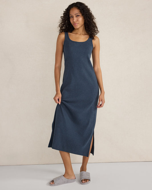 Talbots ORGANIC COTTON RIB KNIT MIDI DRESS