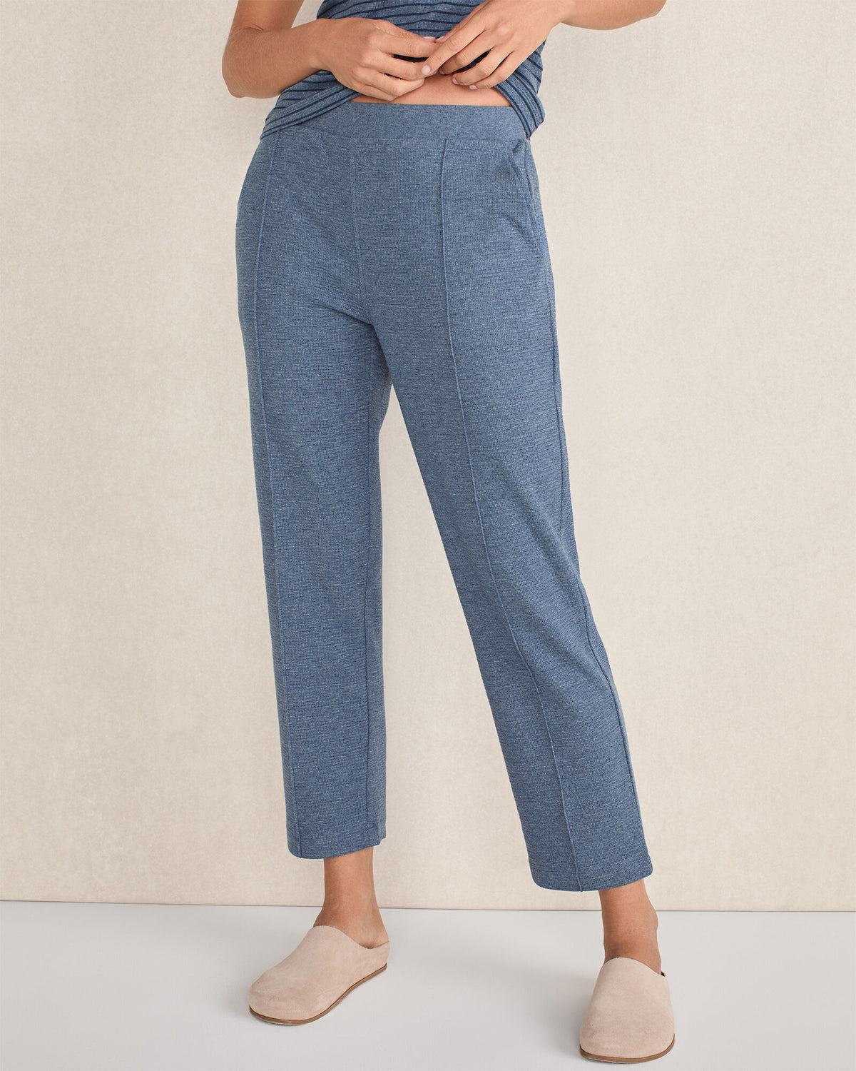 Talbots COTTON BLEND OTTOMAN RIB TAPERED PANTS