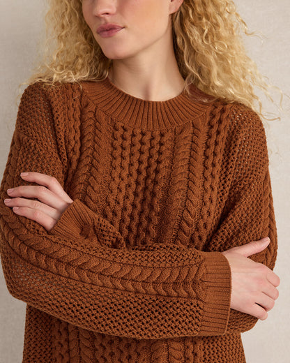 Talbots COTTON BLEND MIXED STITCH CREWNECK SWEATER