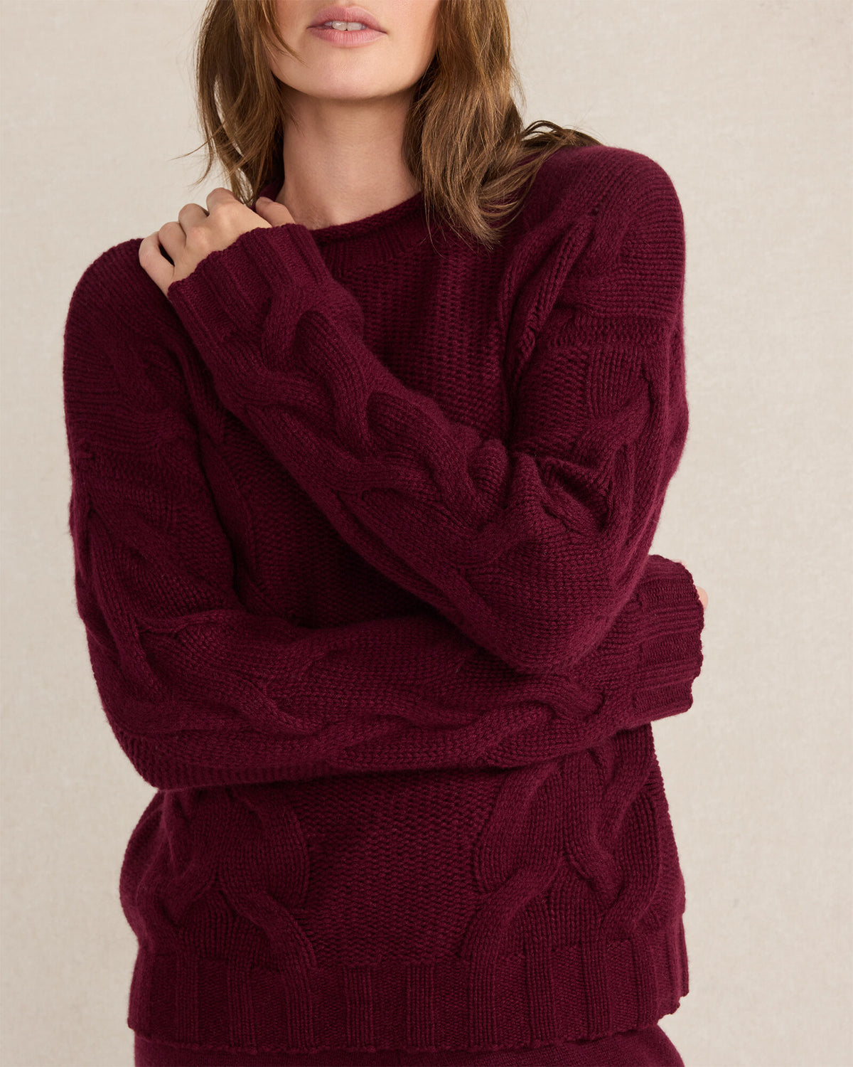 Talbots CASHMERE CABLE ROLL NECK SWEATER