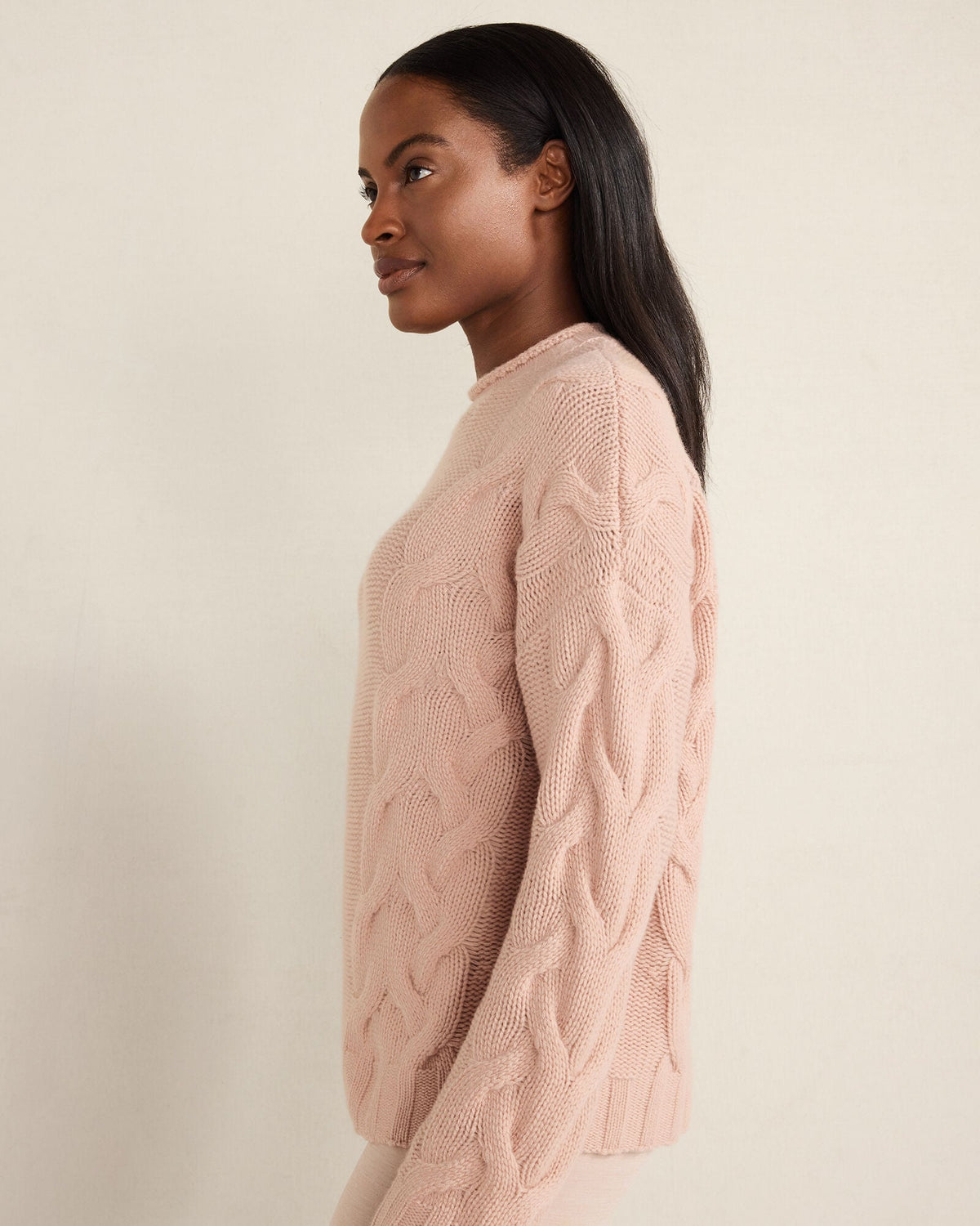 Talbots CASHMERE CABLE ROLL NECK SWEATER
