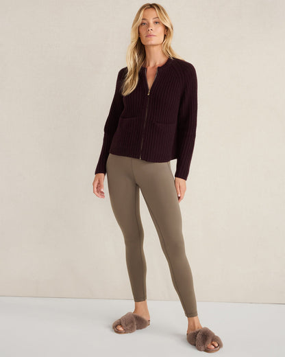 Talbots CASHMERE ZIP FRONT BOMBER JACKET