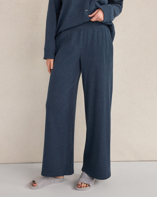Talbots ORGANIC COTTON RIB KNIT RELAXED WIDE LEG PANTS
