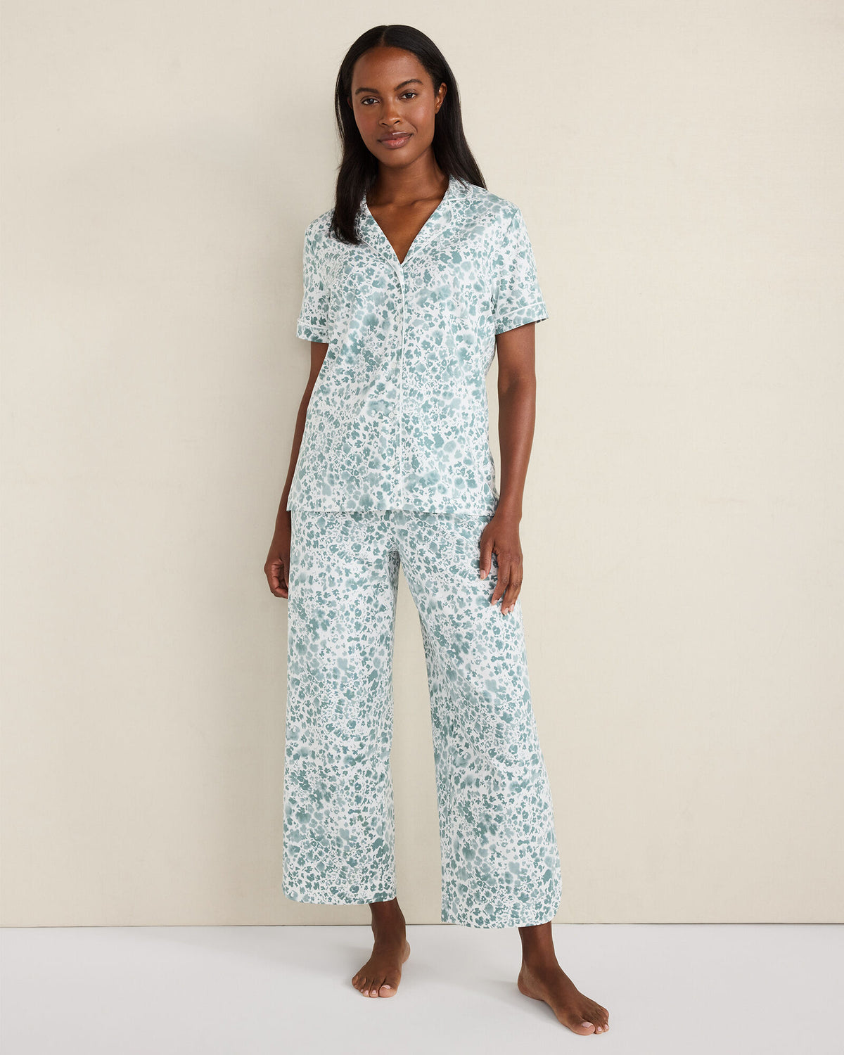 Talbots ORGANIC COTTON JERSEY BLURRED FLORAL PAJAMA PANTS