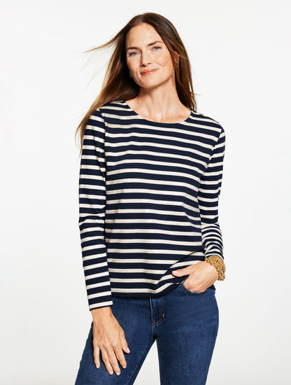Talbots CREWNECK TEE - SEQUIN STRIPE