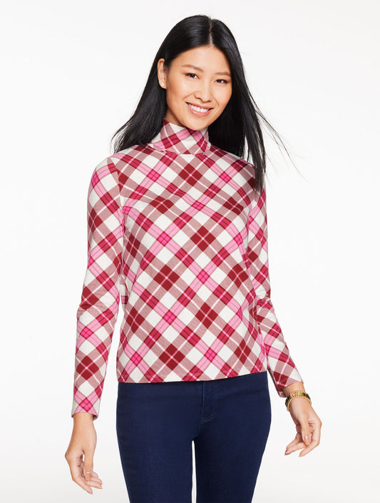 Talbots CLASSIC TURTLENECK - WINTERBERRY PLAID