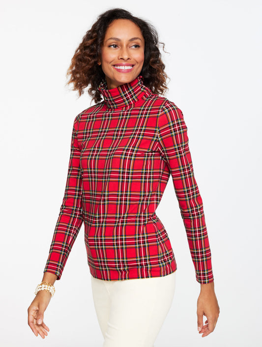 Talbots CLASSIC TURTLENECK - HOLIDAY PLAID
