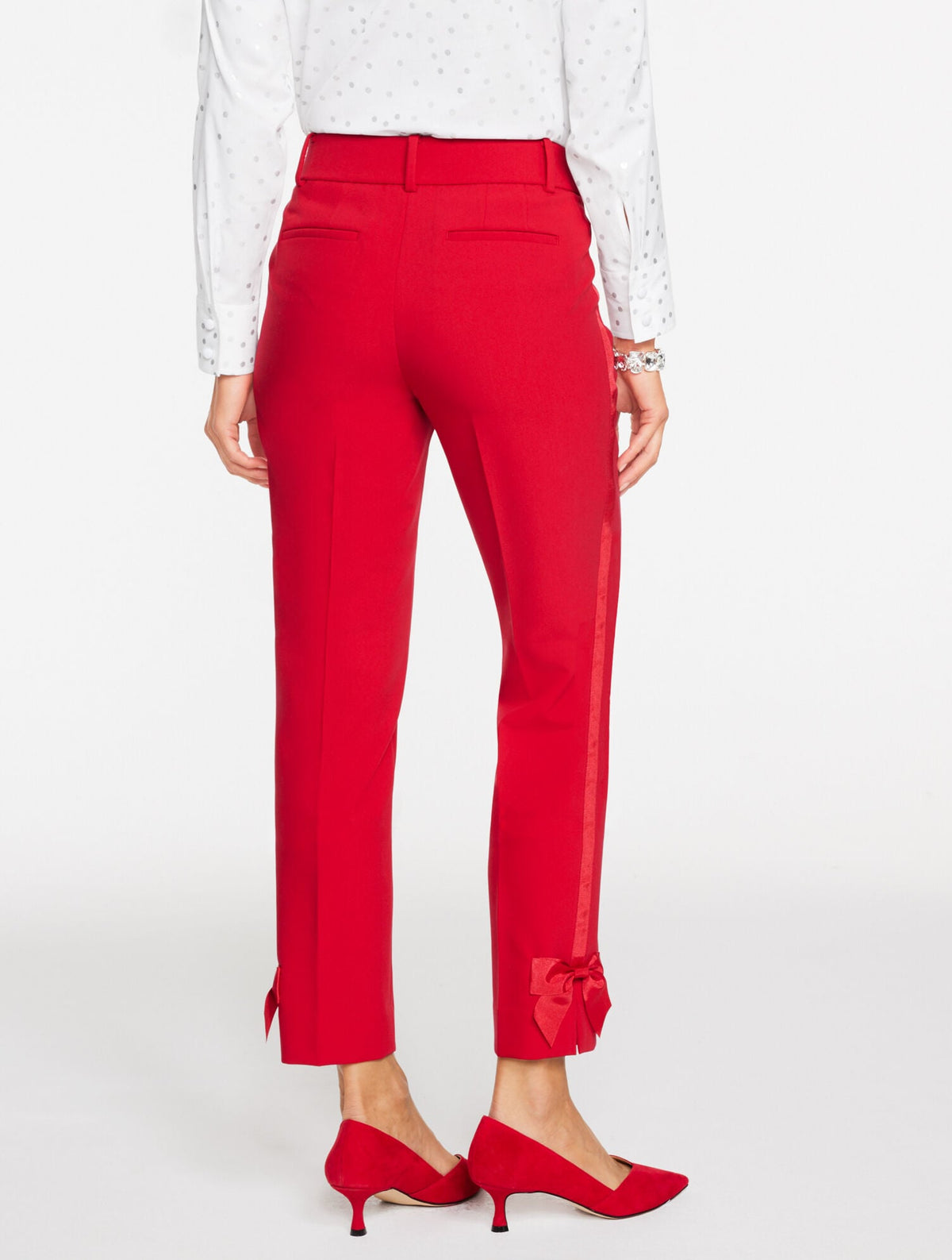 Talbots TALBOTS HAMPSHIRE LIGHTWEIGHT DOUBLE CLOTH STRAIGHT ANKLE PANTS - BOW