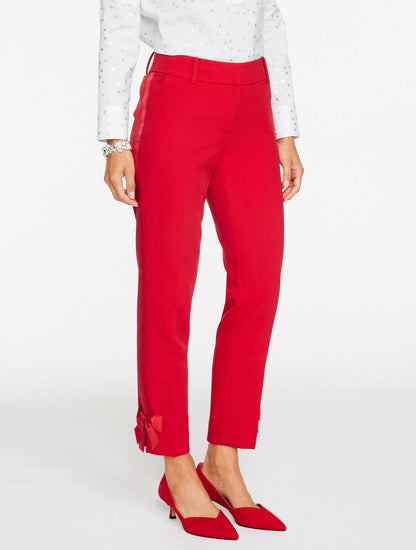 Talbots TALBOTS HAMPSHIRE LIGHTWEIGHT DOUBLE CLOTH STRAIGHT ANKLE PANTS - BOW