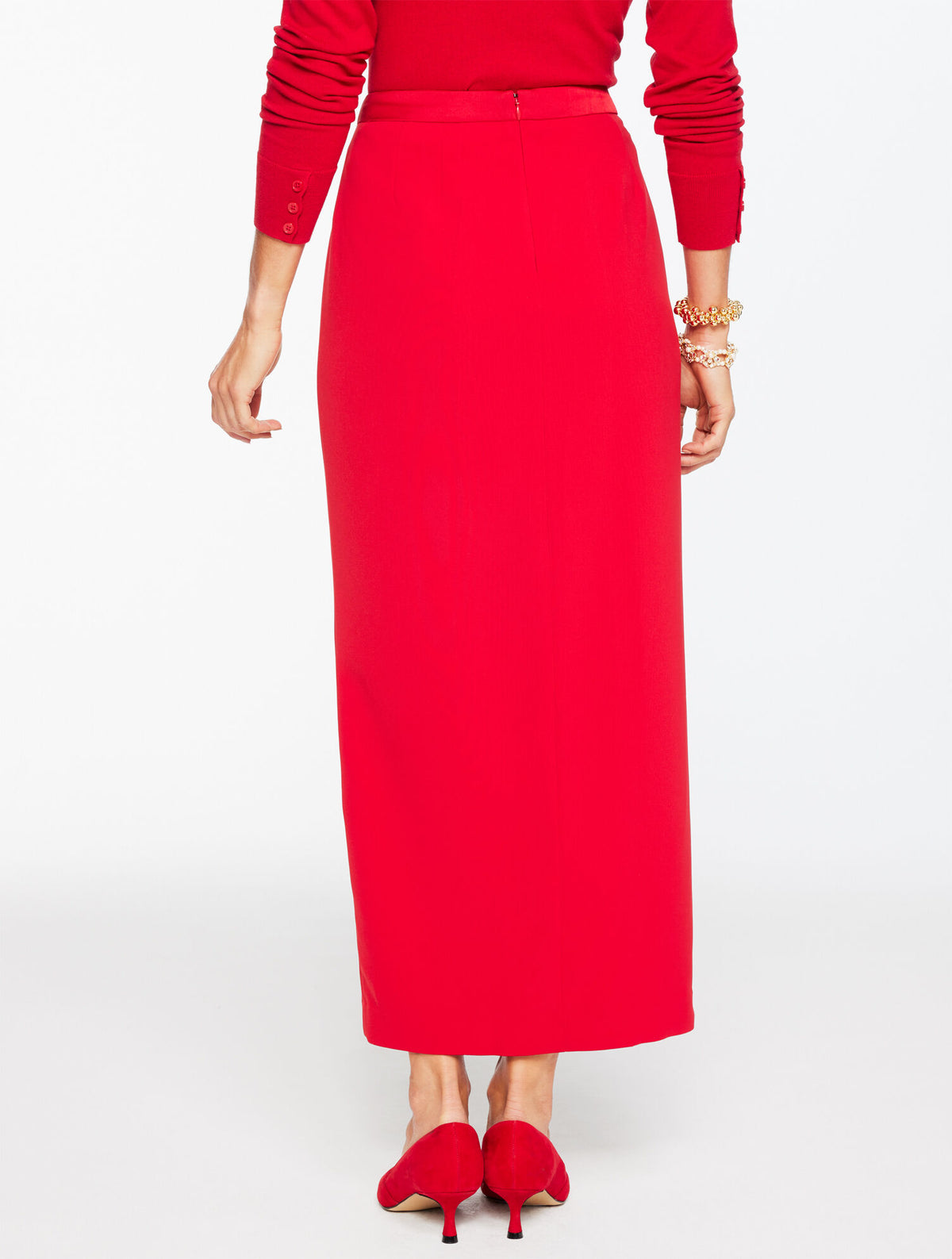 Talbots POLISHED CREPE TUXEDO MAXI SKIRT