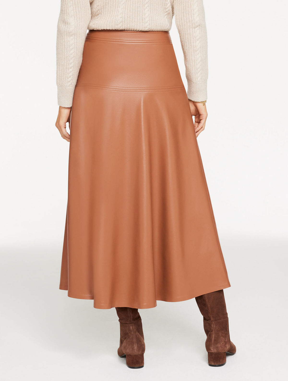 Talbots FAUX LEATHER FIT & FLARE SKIRT