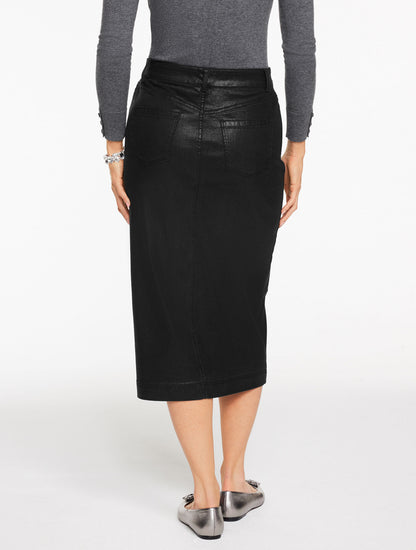 Talbots DENIM MIDI SKIRT - LIGHT FOIL