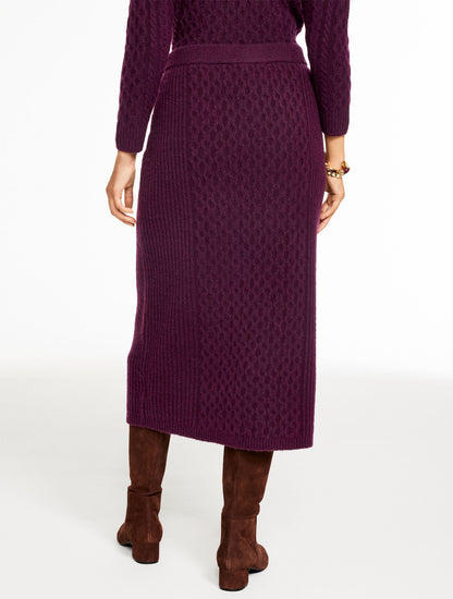 Talbots MIXED CABLE KNIT MIDI SKIRT