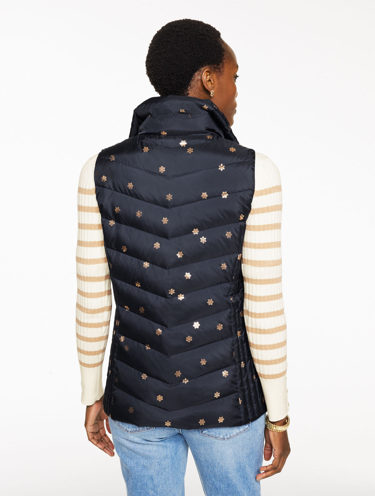 Talbots DOWN PUFFER VEST - SCATTERED SNOWFLAKES