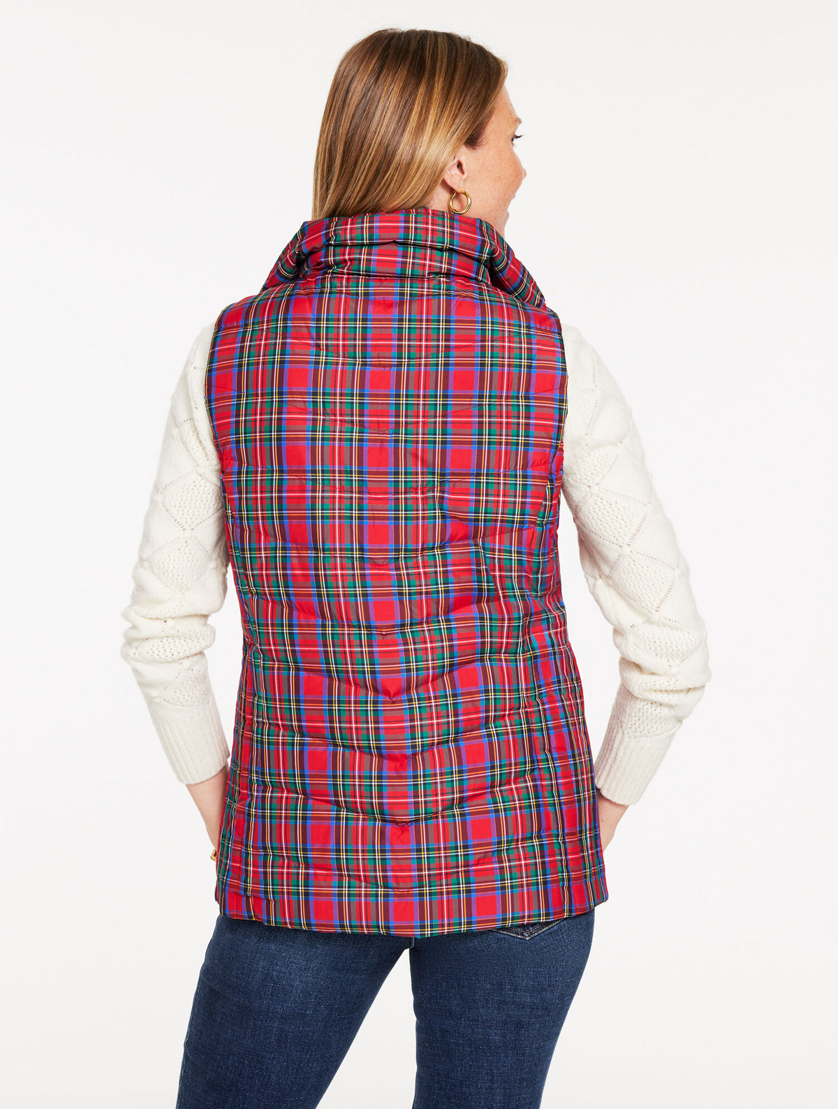 Talbots DOWN PUFFER VEST - BLISSFUL PLAID