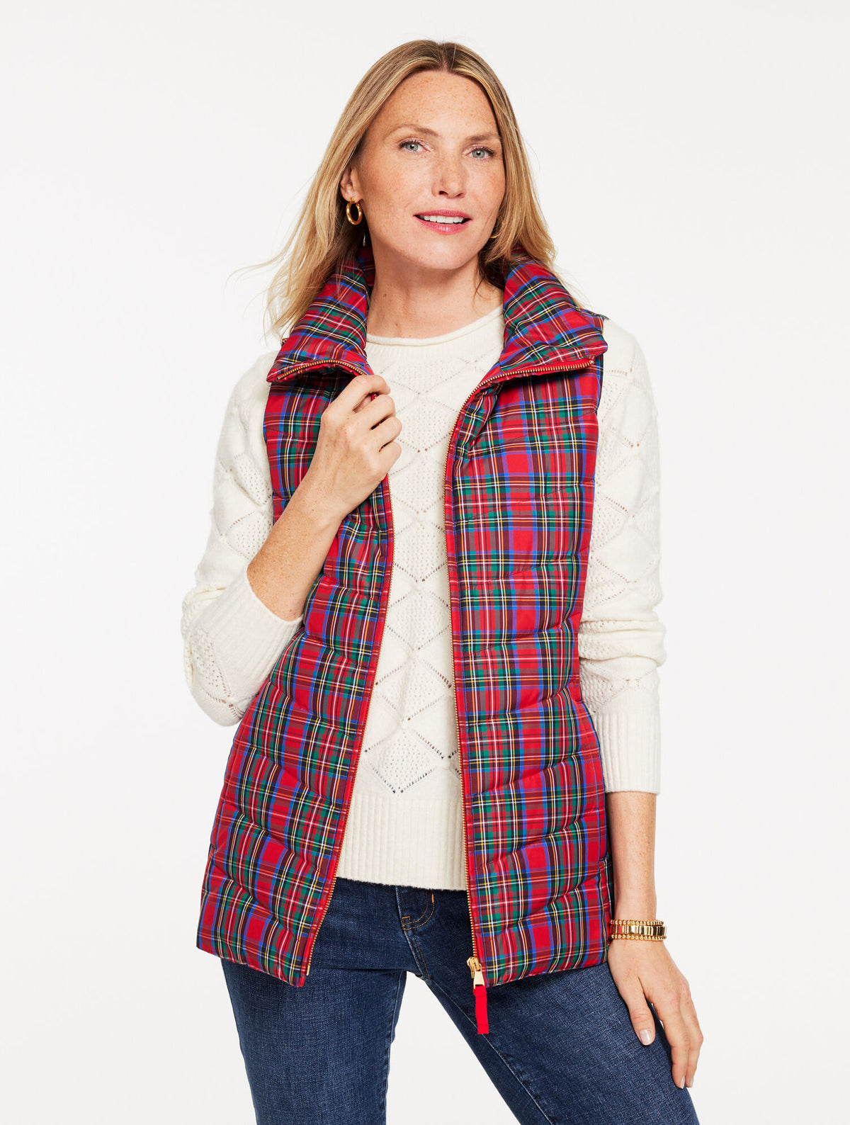 Talbots DOWN PUFFER VEST - BLISSFUL PLAID