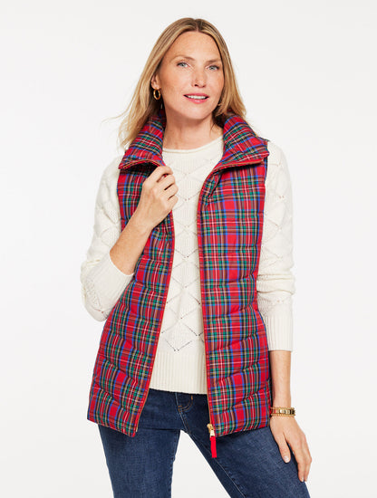 Talbots DOWN PUFFER VEST - BLISSFUL PLAID