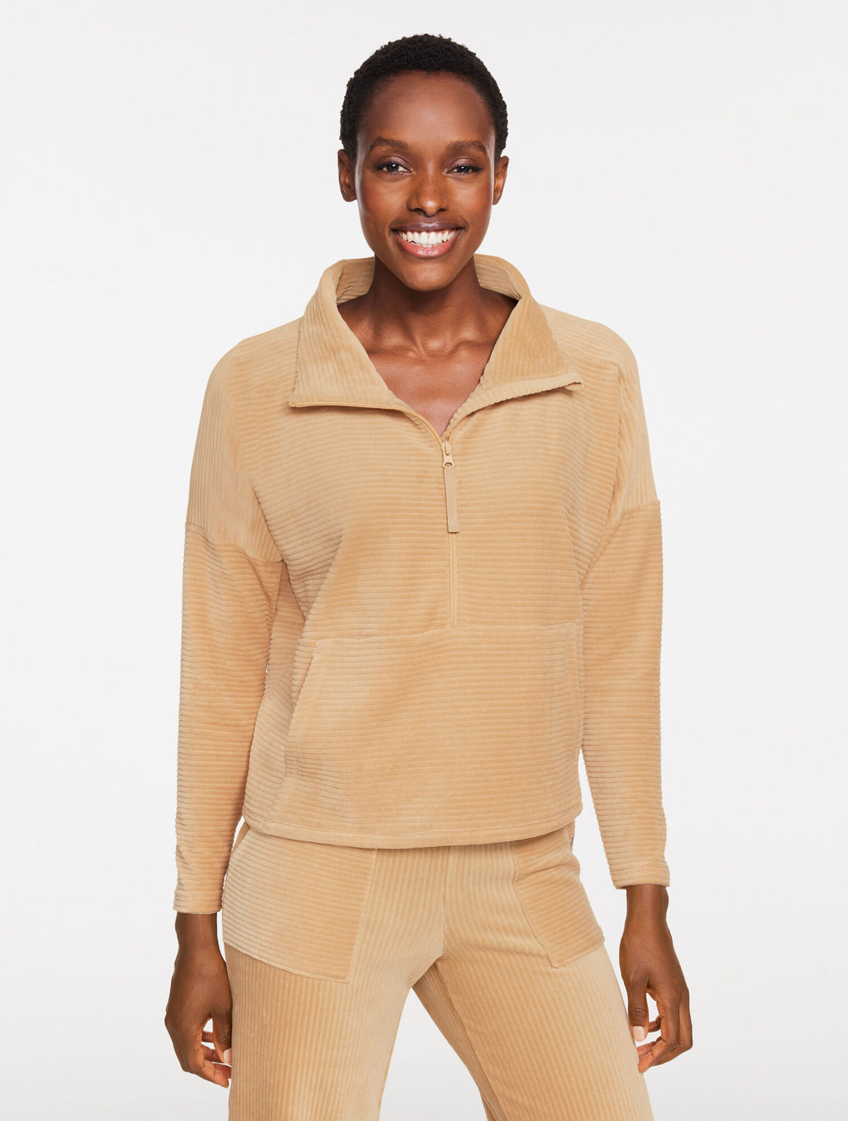 Talbots SKY LOUNGE VELOUR HALF-ZIP PULLOVER
